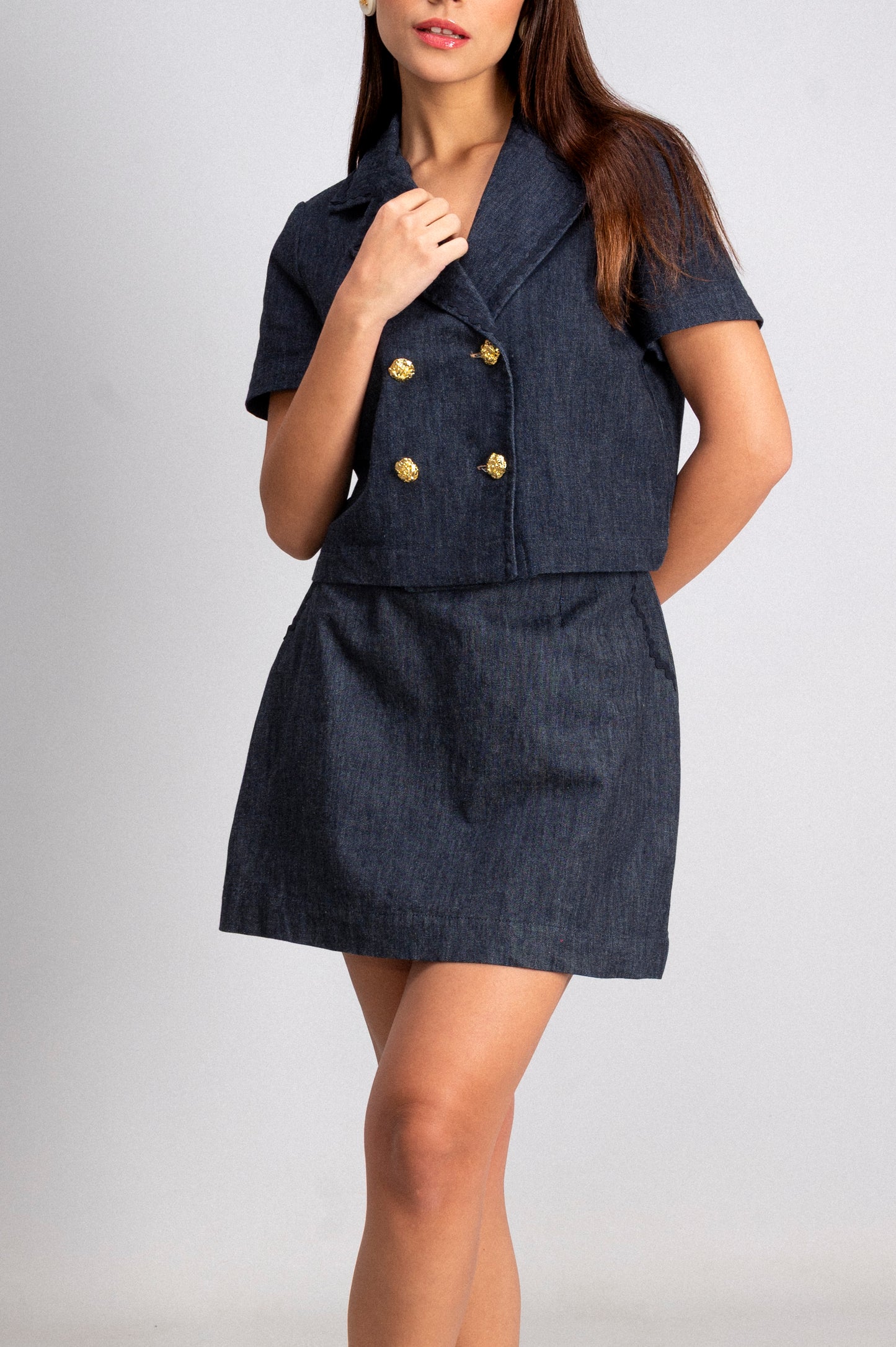 GIACCA CROP JEANS SET