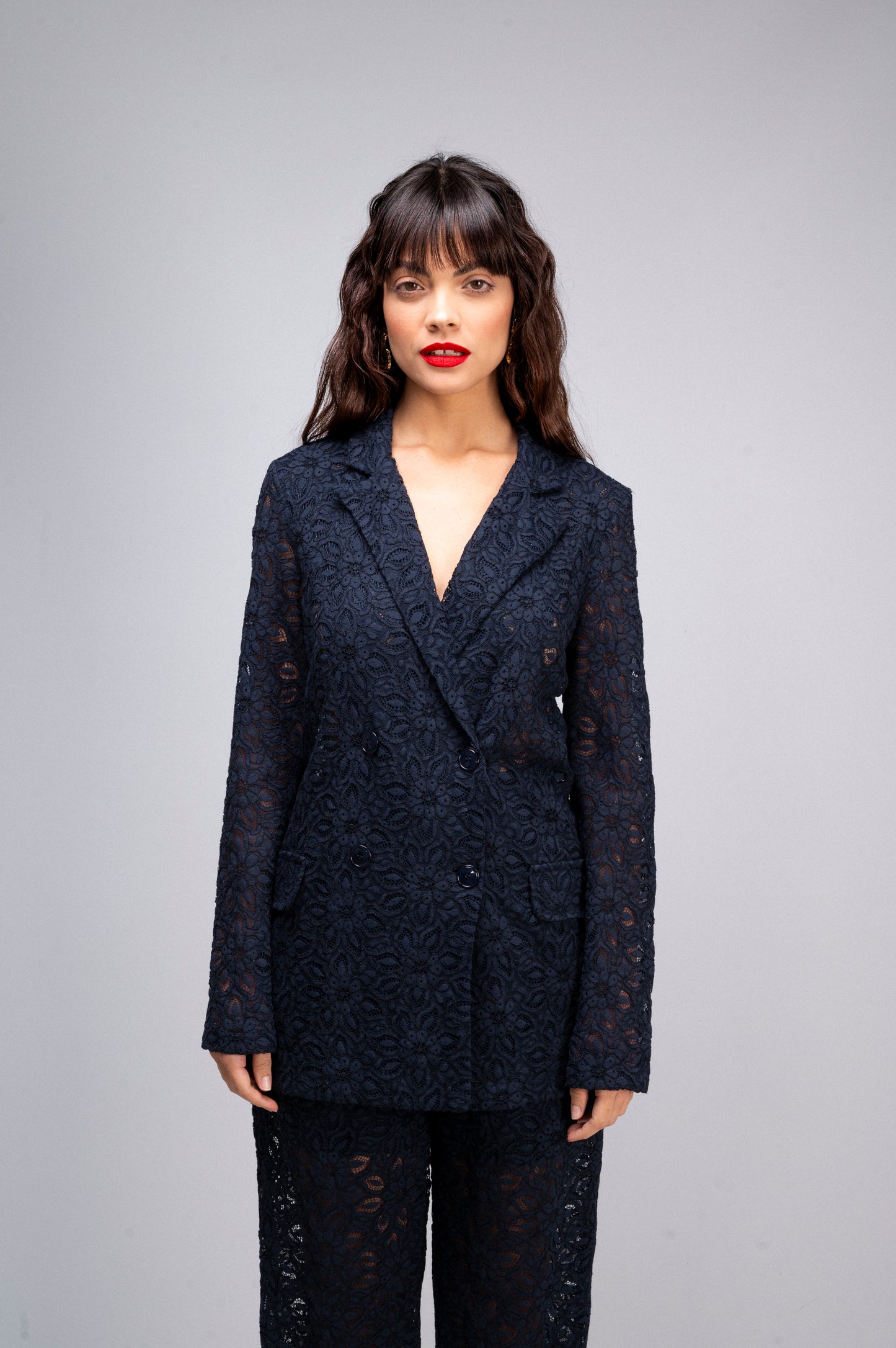 GIACCA TAILLEUR PIZZO BLU