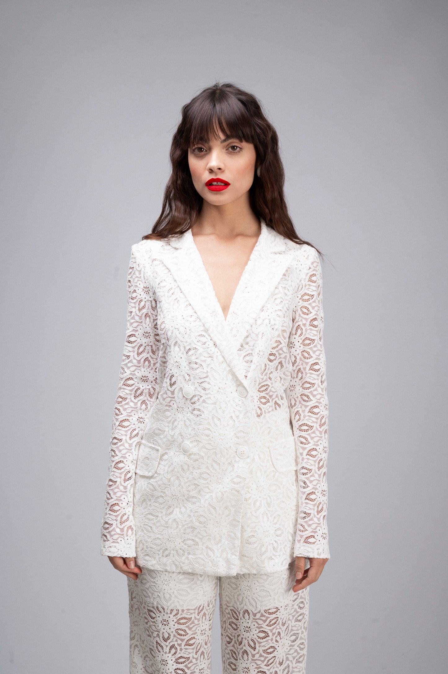 GIACCA TAILLEUR PIZZO BIANCO