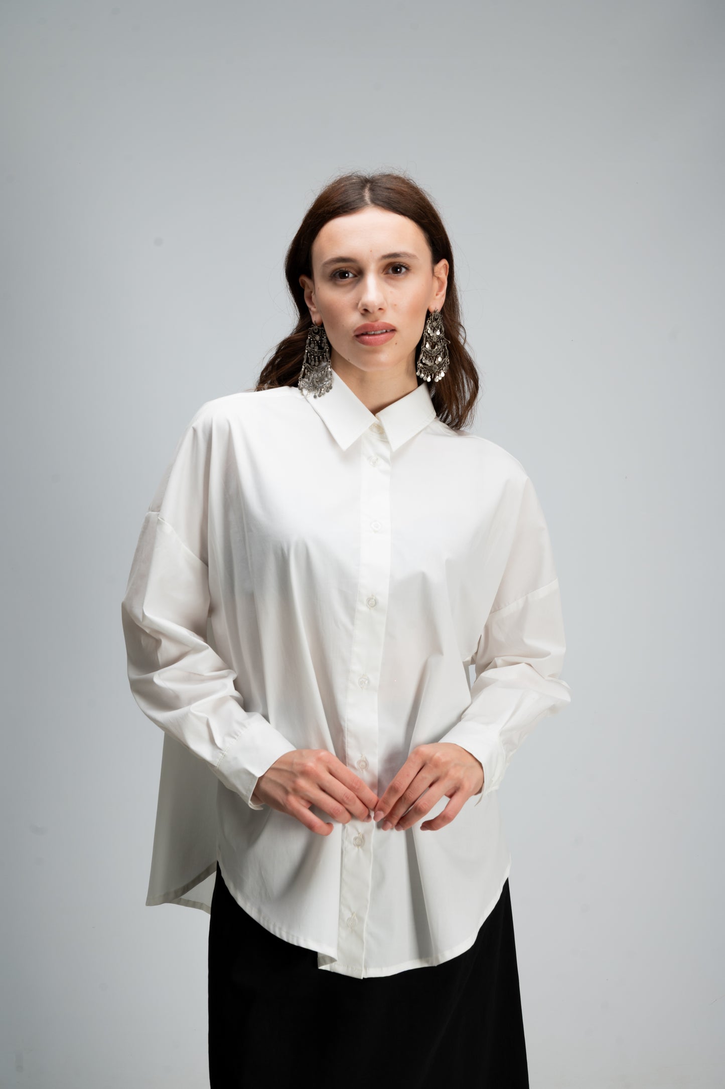 CAMICIA OVER POPELIN BIANCA