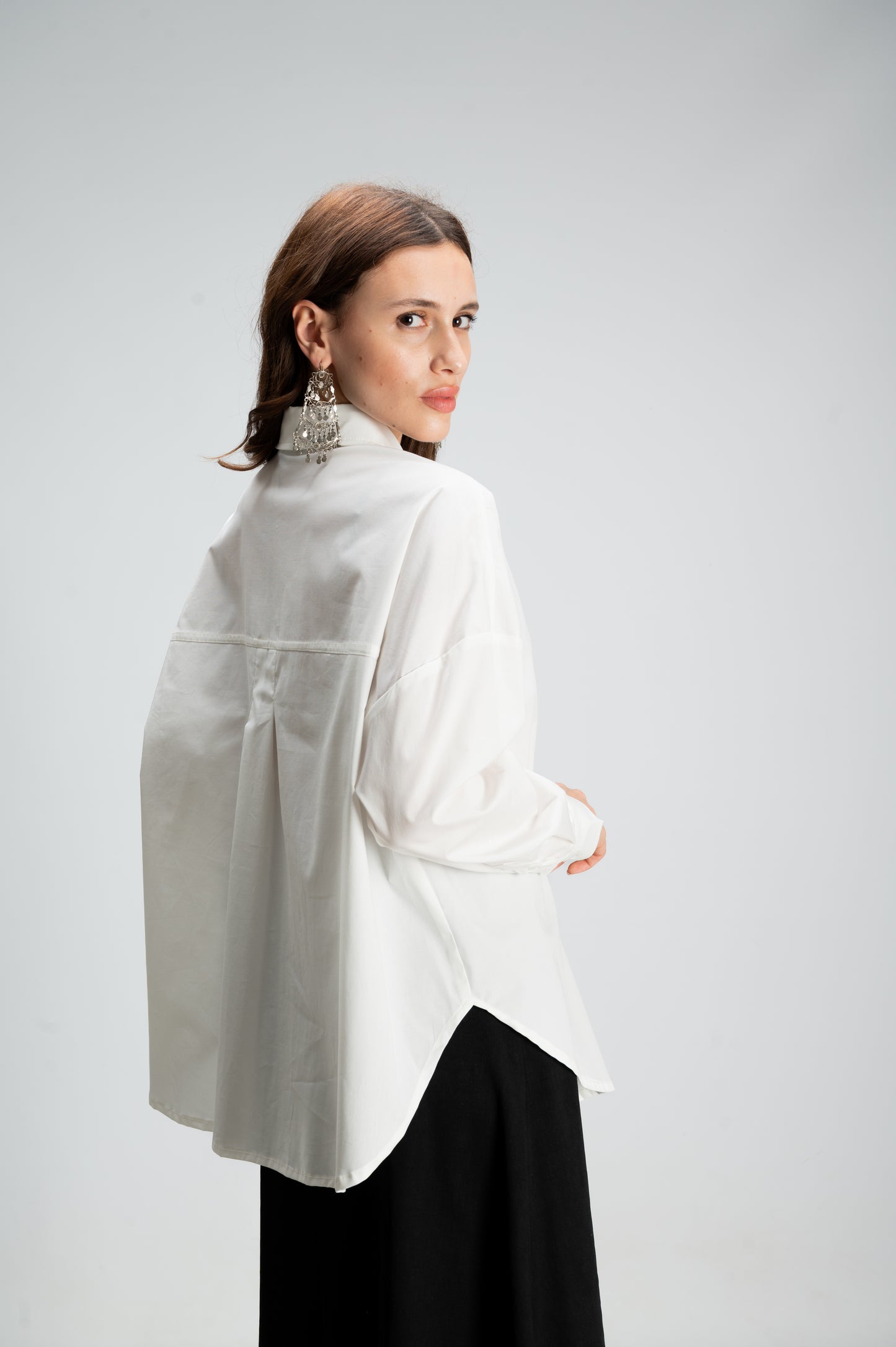 CAMICIA OVER POPELIN BIANCA