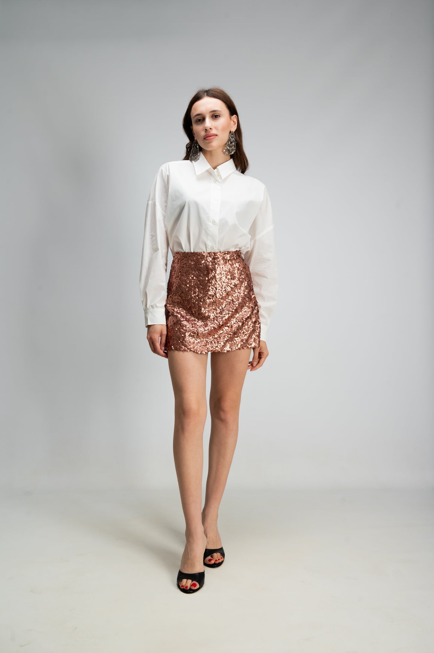 GONNA PAILLETTES BRONZO