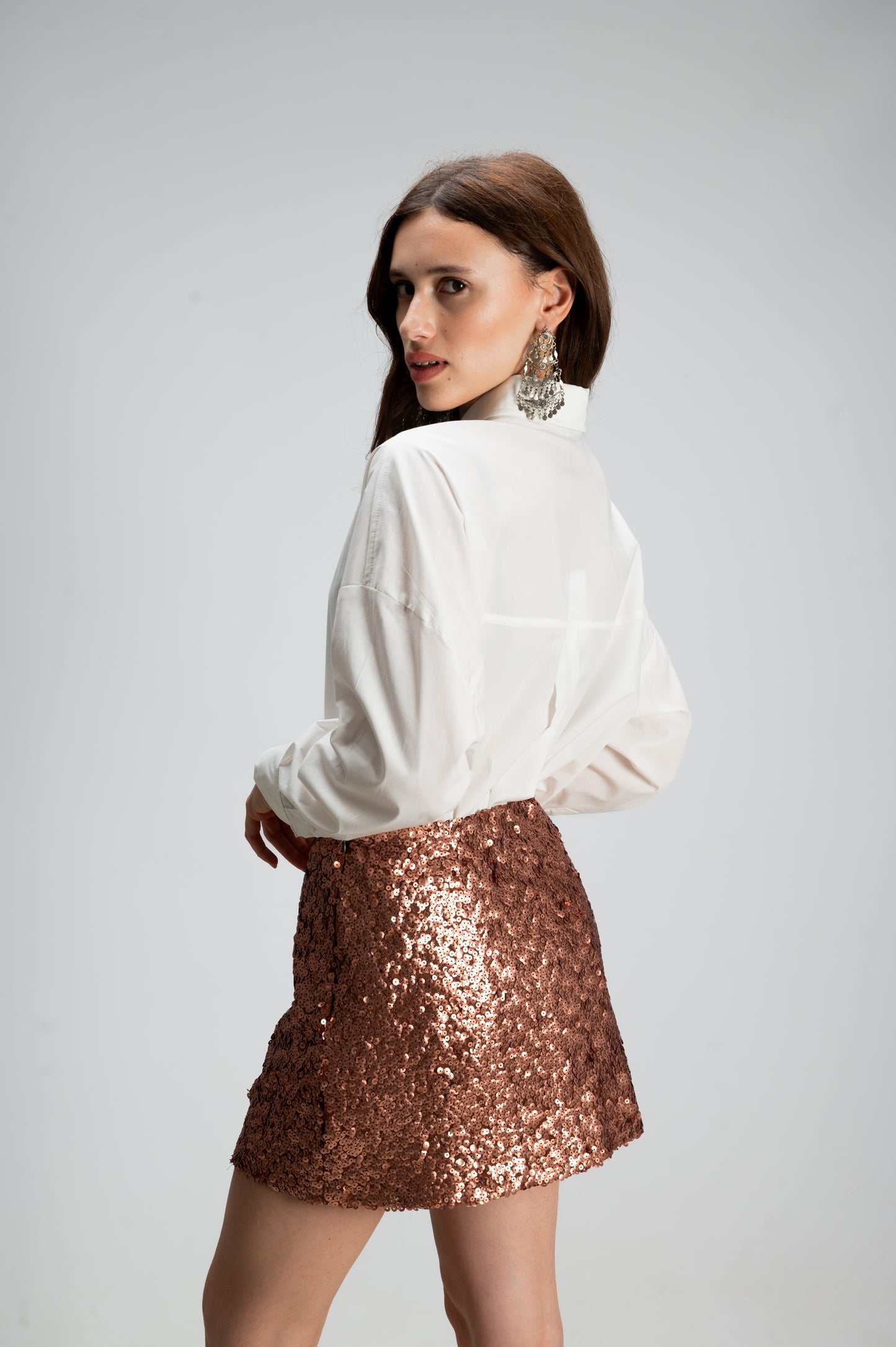 GONNA PAILLETTES BRONZO
