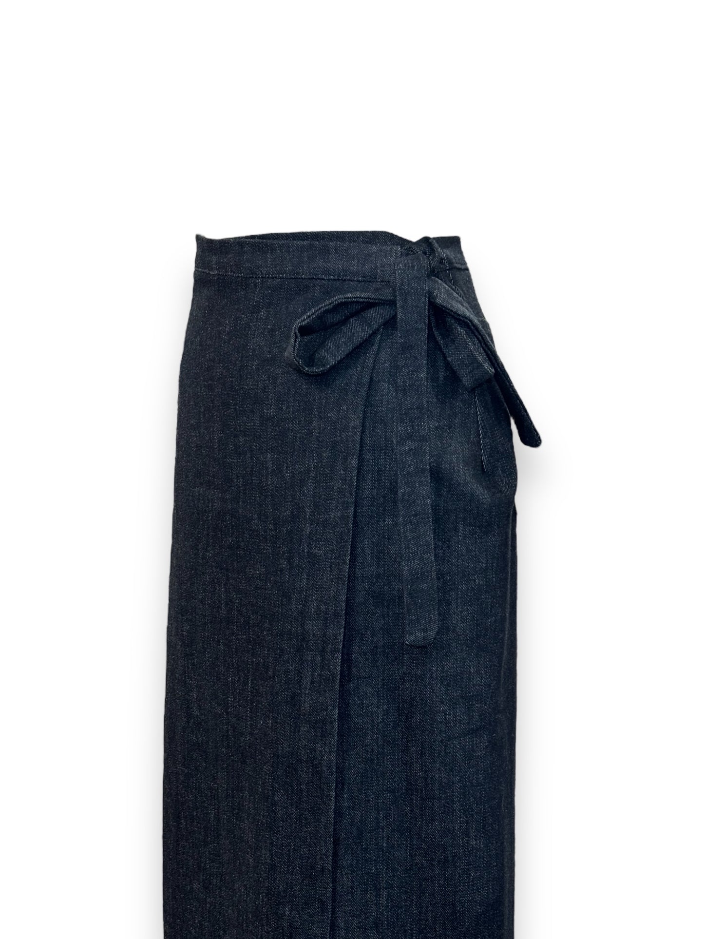 Gonna Longuette Di Jeans Grigia - tasche sul retro