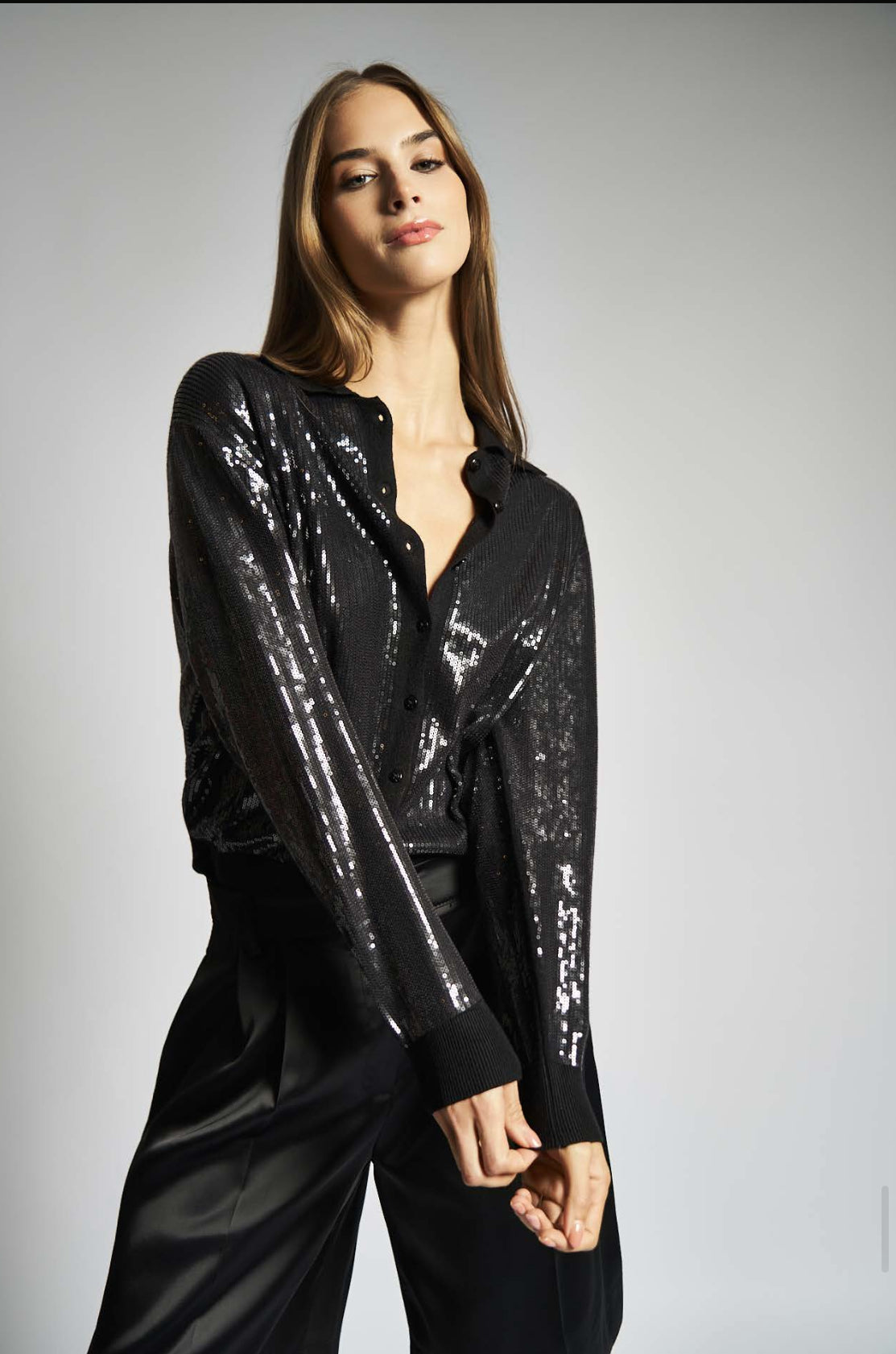 Giacca Cardigan con Paillettes Luminose