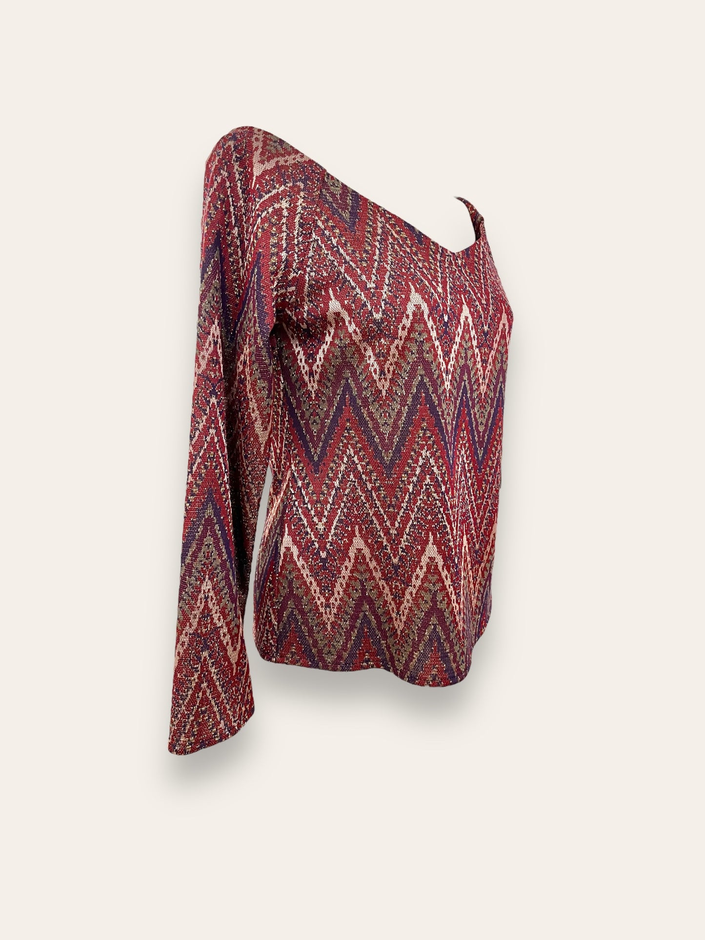 Maglia Stampa Missoni Scollo A V - scollo a V e manica lunga