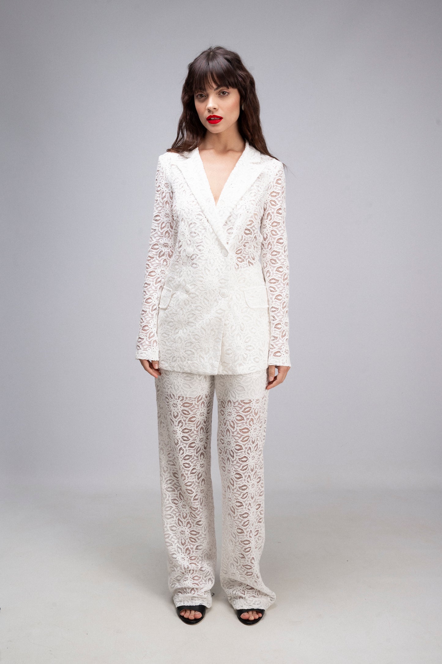 GIACCA TAILLEUR PIZZO BIANCO