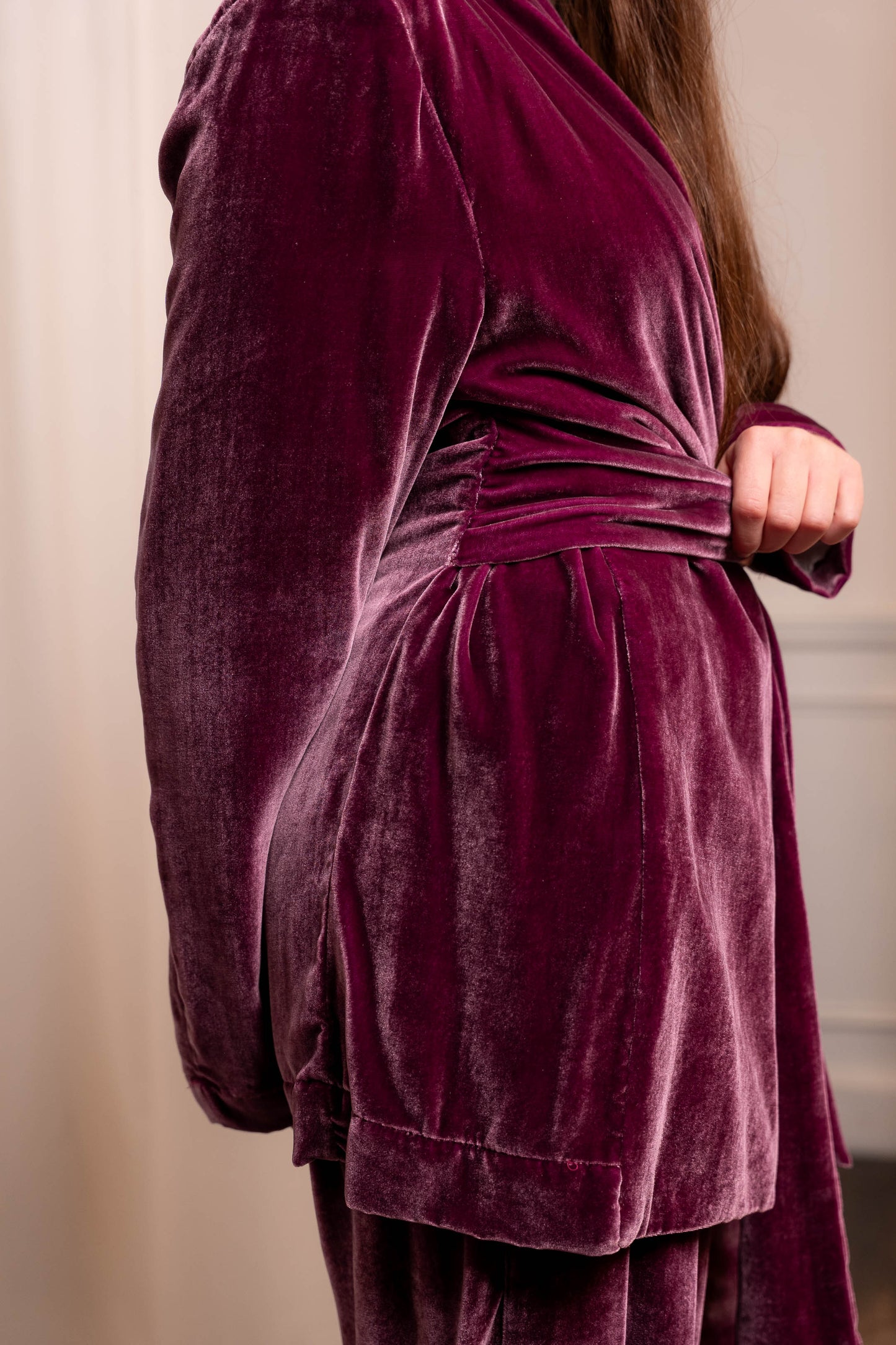 Giacca Kimono in Seta Ciclamino