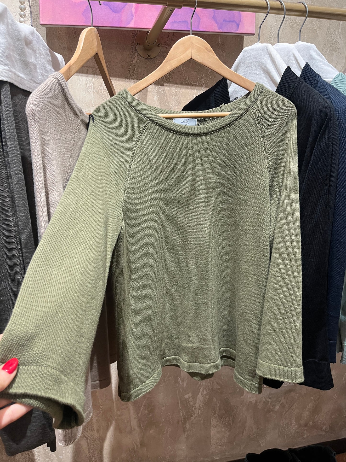 Maglione cashemere verde salvia