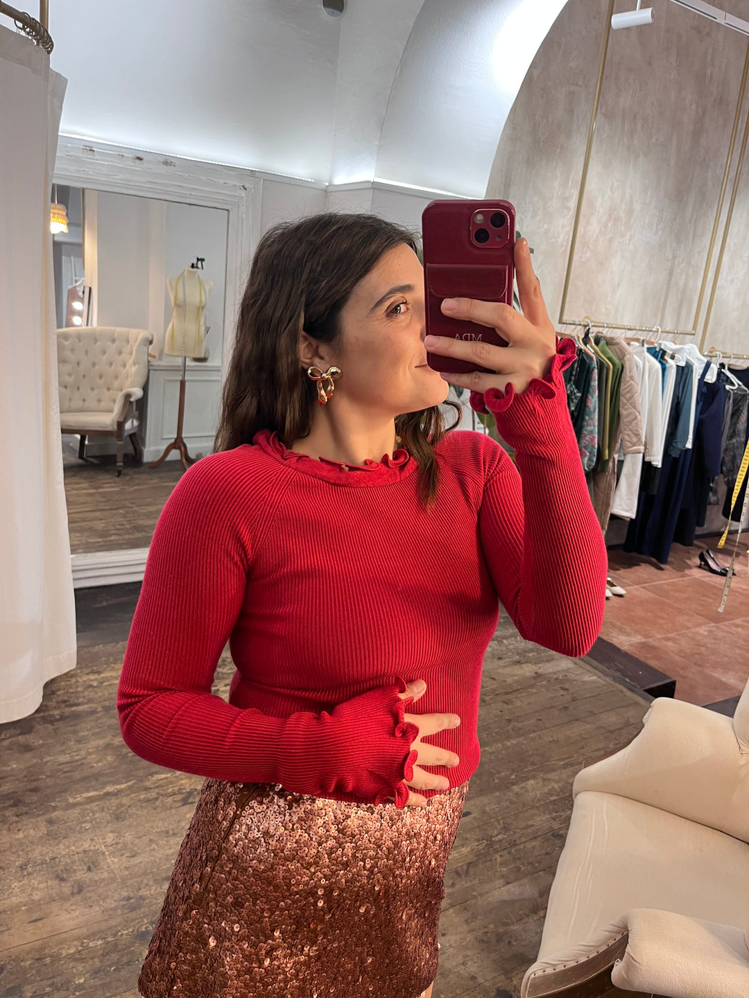 Red Hedgehog Sweater - Sartoria De Angelis