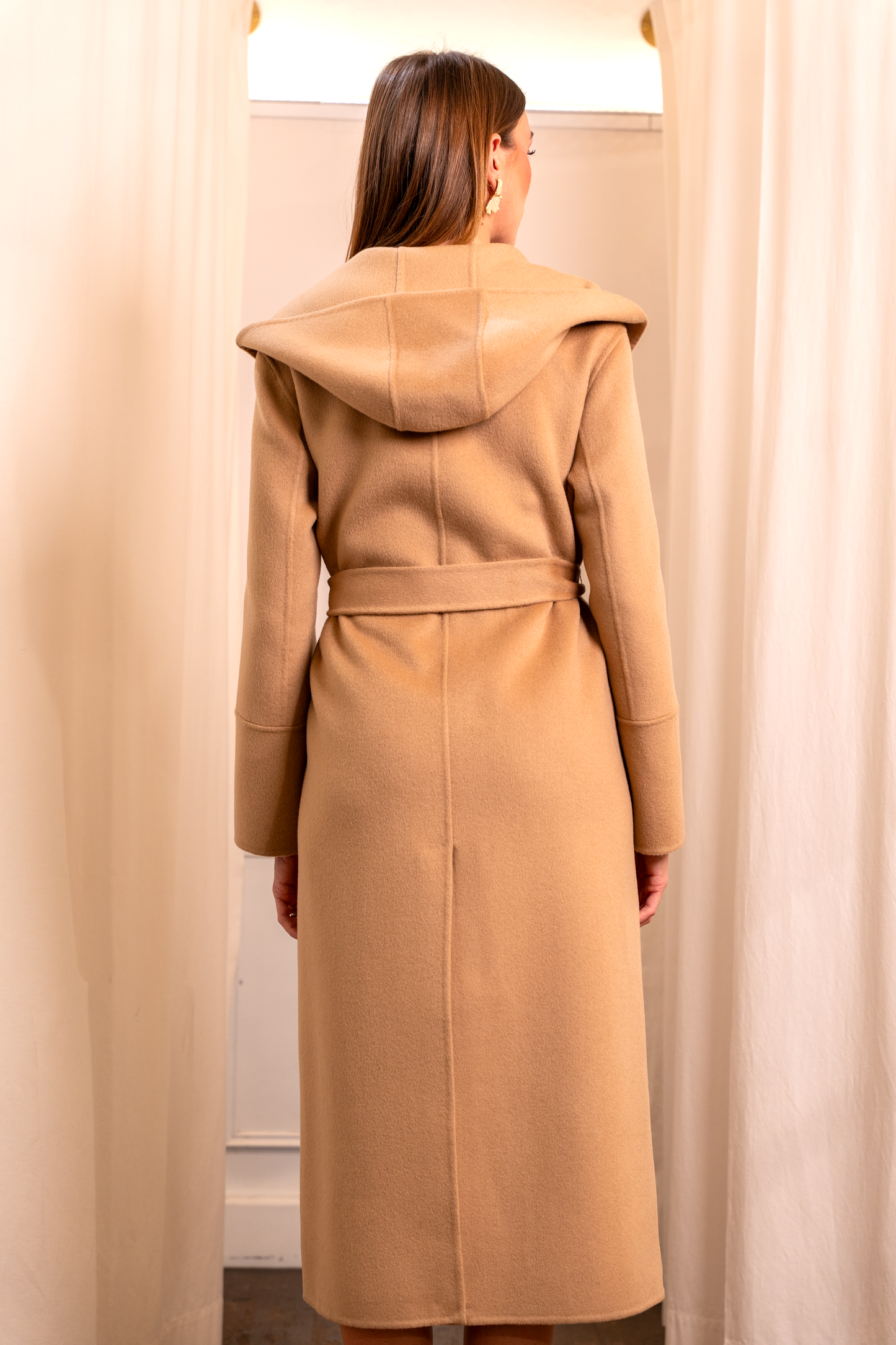 Cappotto Lana Vergine Cappuccio - Modello Accappatoio Made in Italy