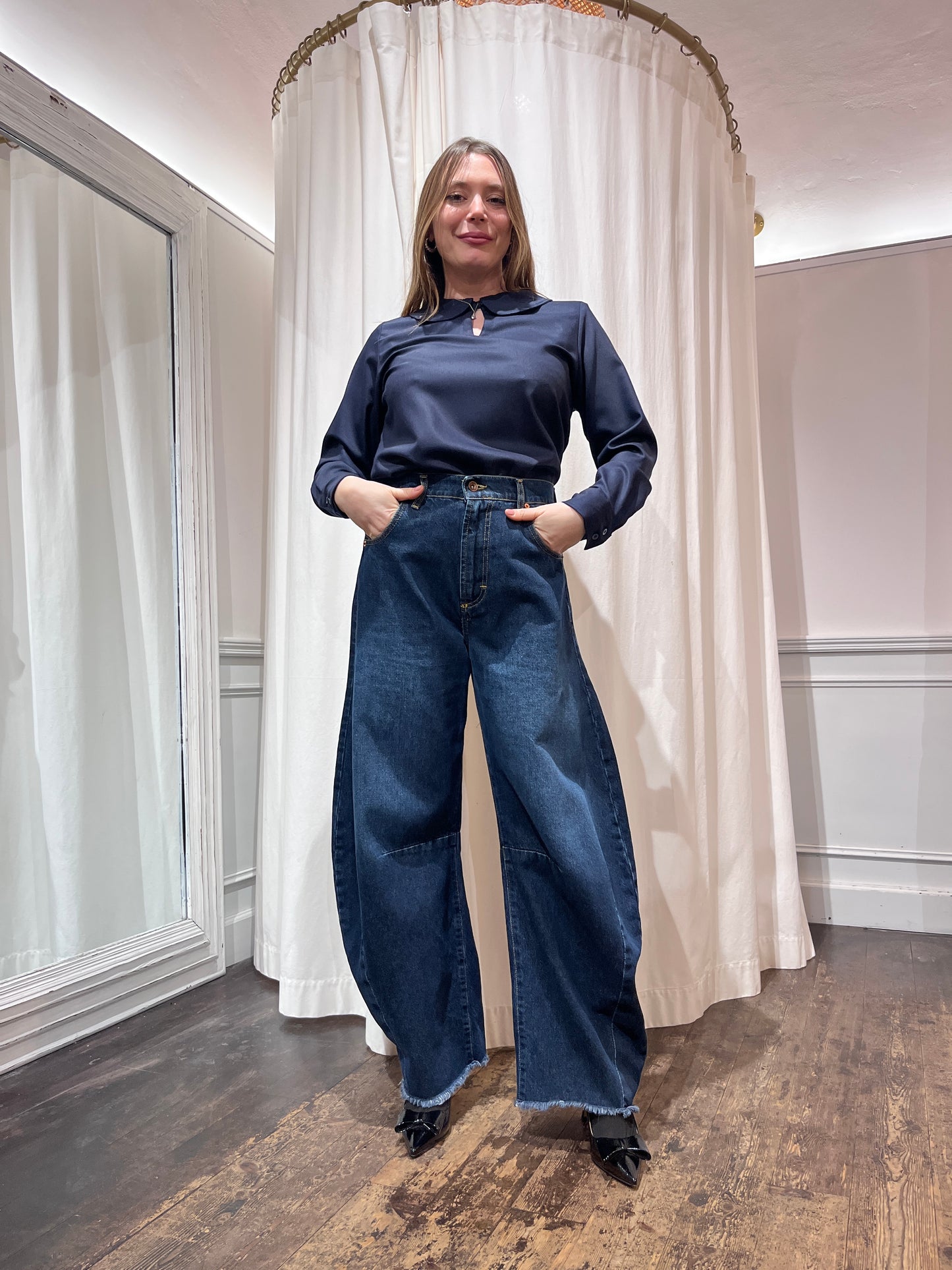 Pantalone balloon jeans