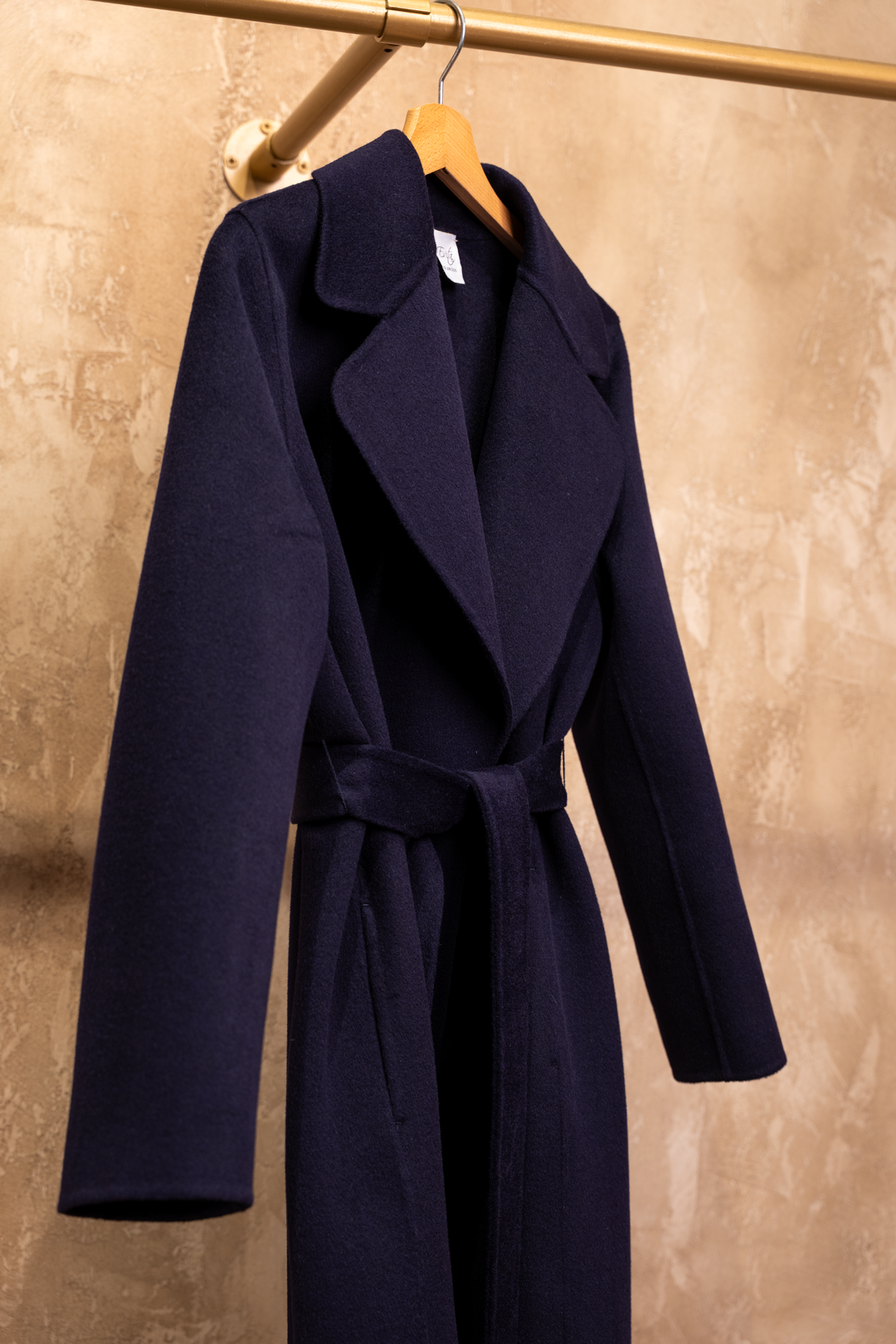 Virgin Blue Double Wool Coat - Unlined Drap Made in Italy
