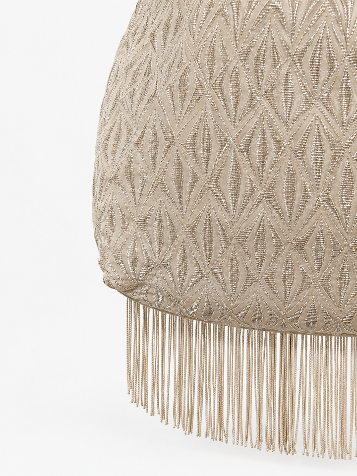 borsa grande in broccato con frange