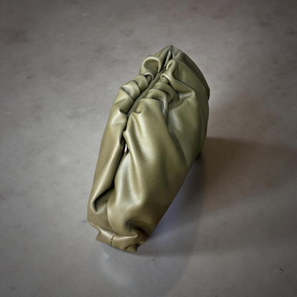 Borsa Raviolo Verde Oliva in Vera Pelle