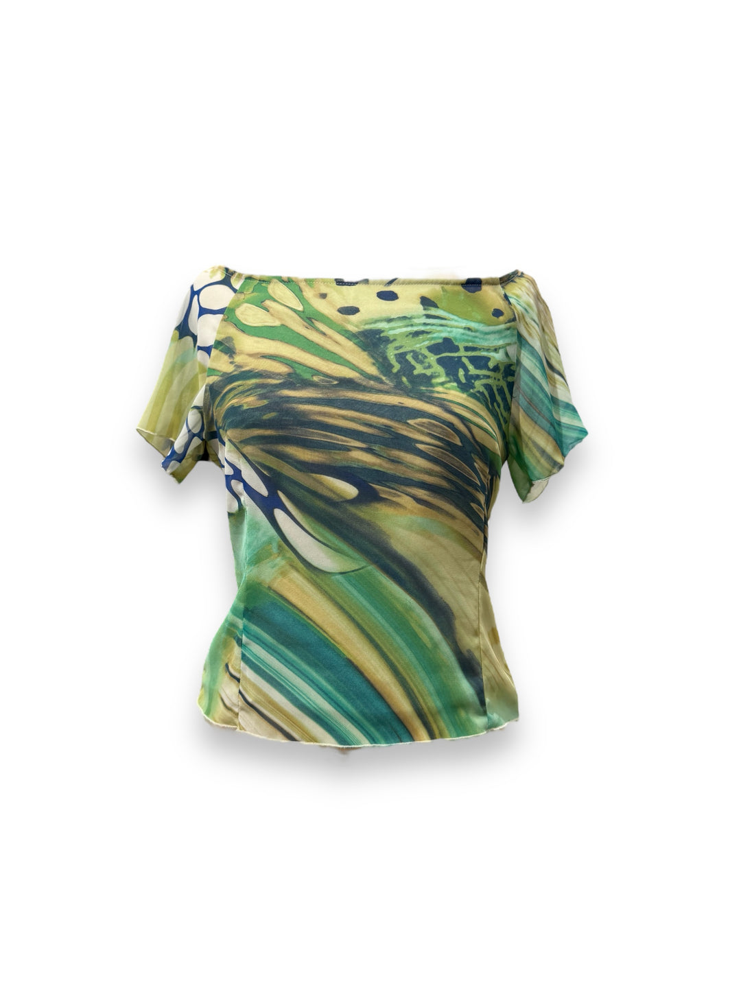 Blusa Fantasia Verde In Viscosa - zip laterale gonna completo