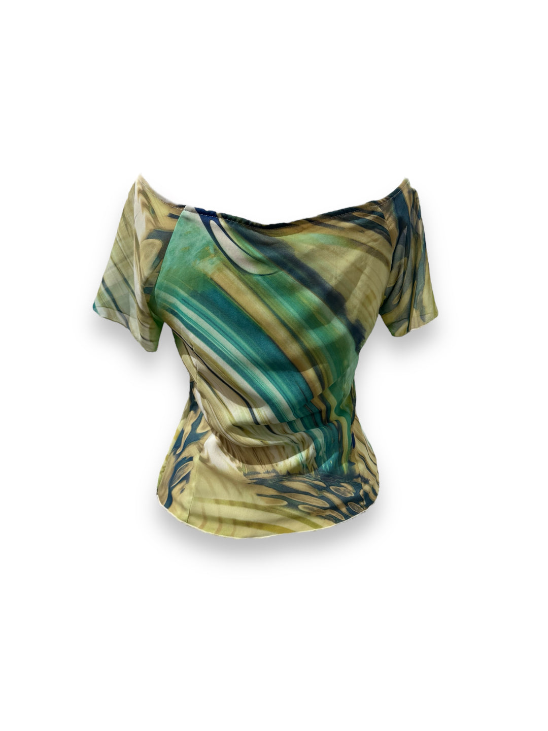 Blusa Fantasia Verde In Viscosa - zip laterale gonna completo