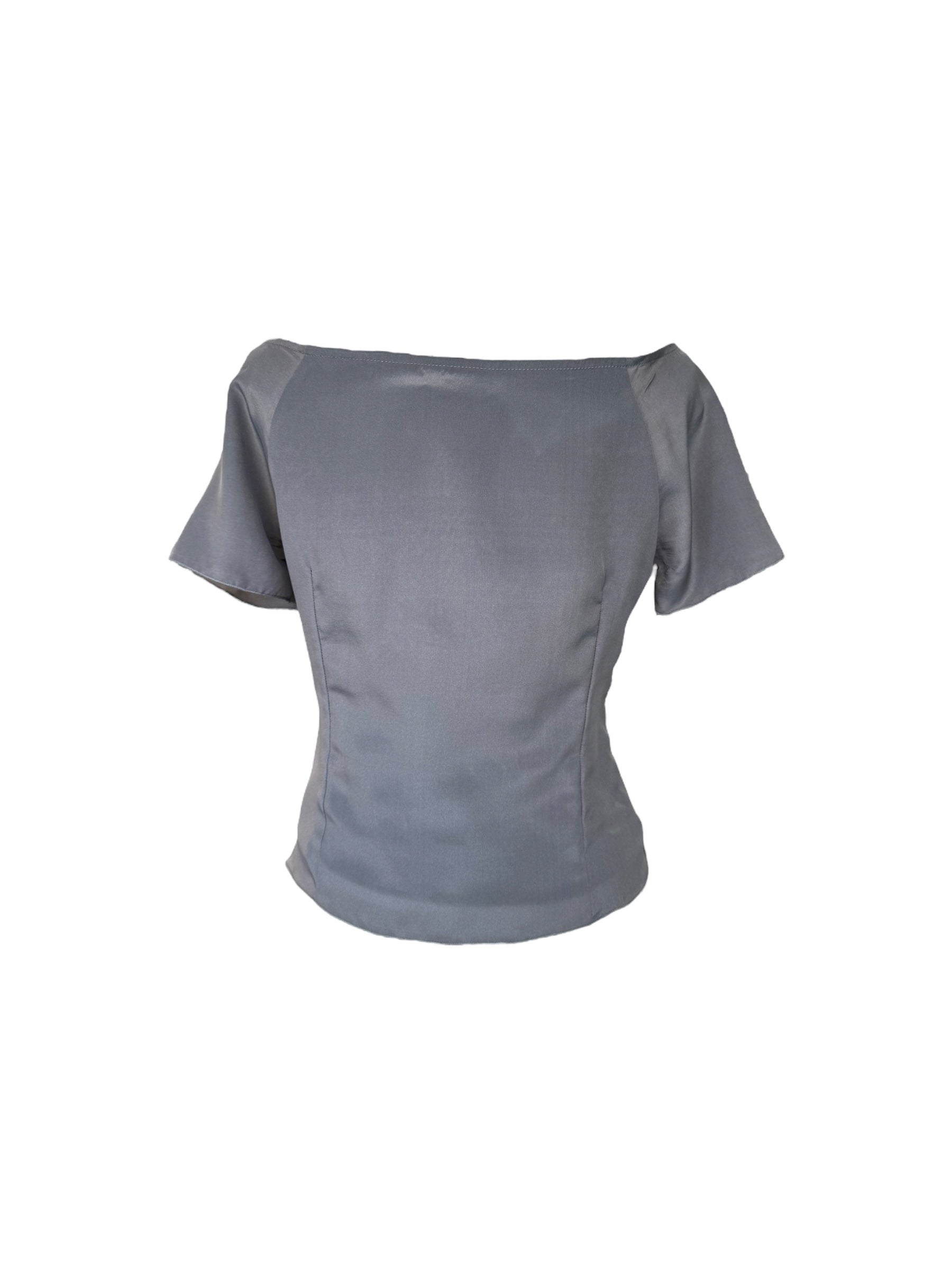 Blusa Grigia In Seta - completo con gonna disponibile zip laterale