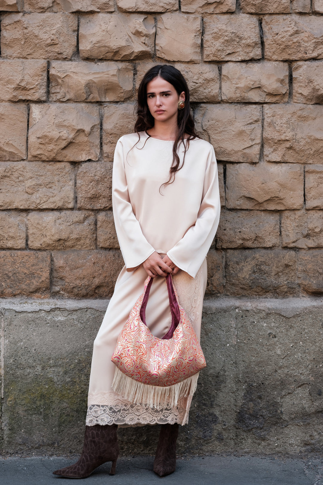 Maglia donna in satin opaco a maniche lunghe