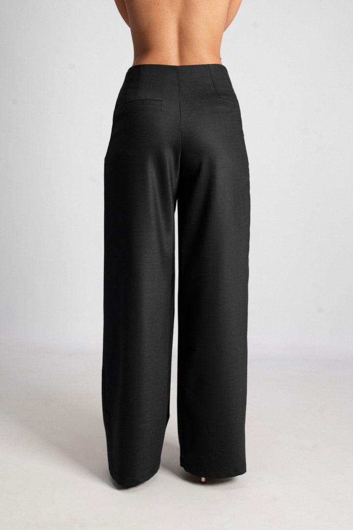 BLACK TAILORED TROUSERS