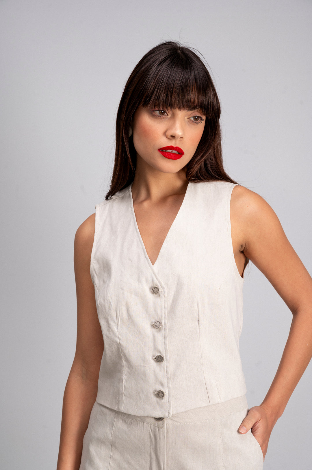 LINEN TAILLEUR VEST