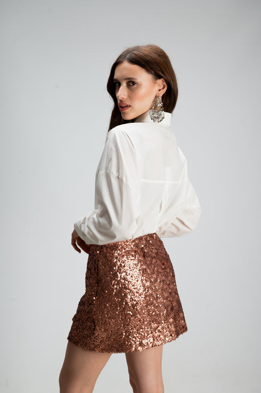 GONNA PAILLETTES BRONZO