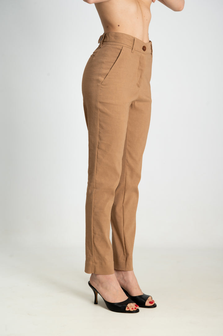 LINEN CHINO TROUSERS