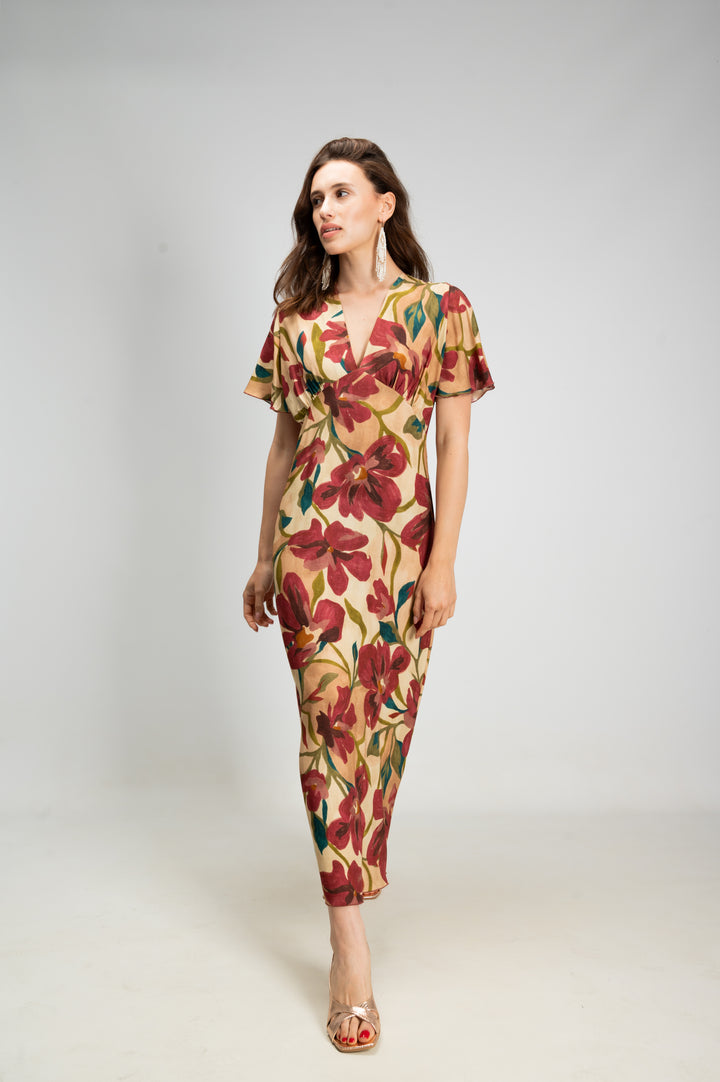 LONG ROMANTIC PATTERN DRESS