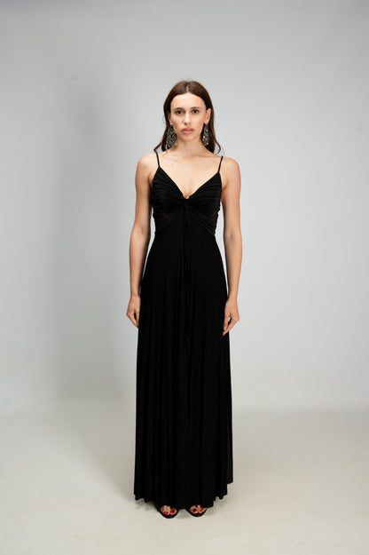 ABITO LUNGO GLITTER NERO
