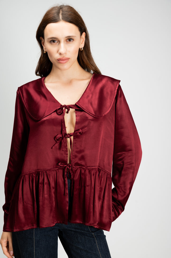 SATIN COLLAR SHIRT