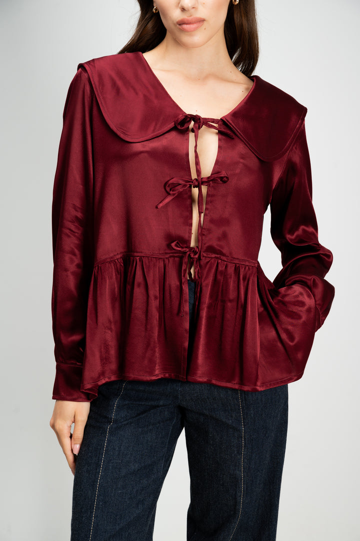 SATIN COLLAR SHIRT