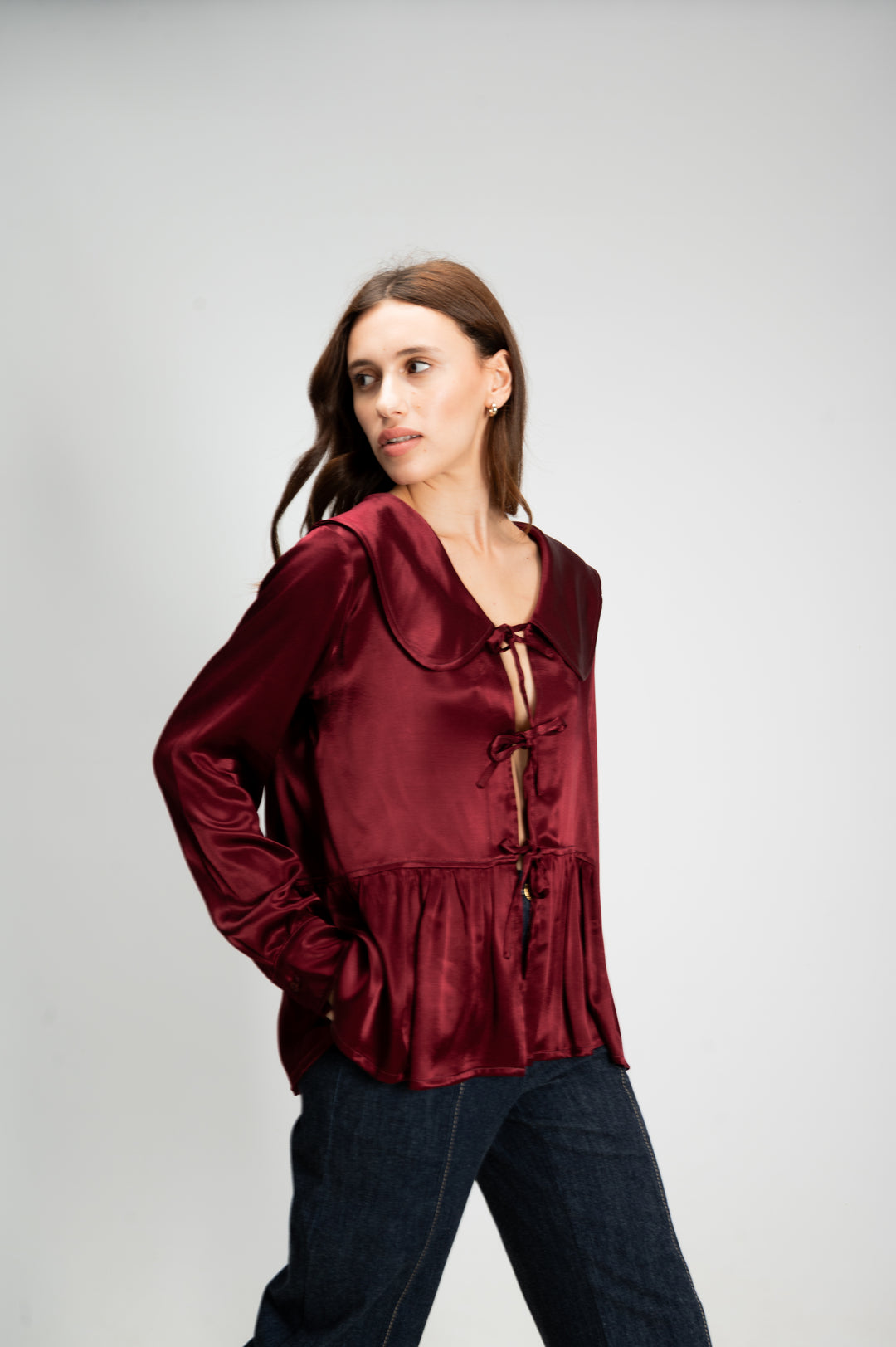 SATIN COLLAR SHIRT