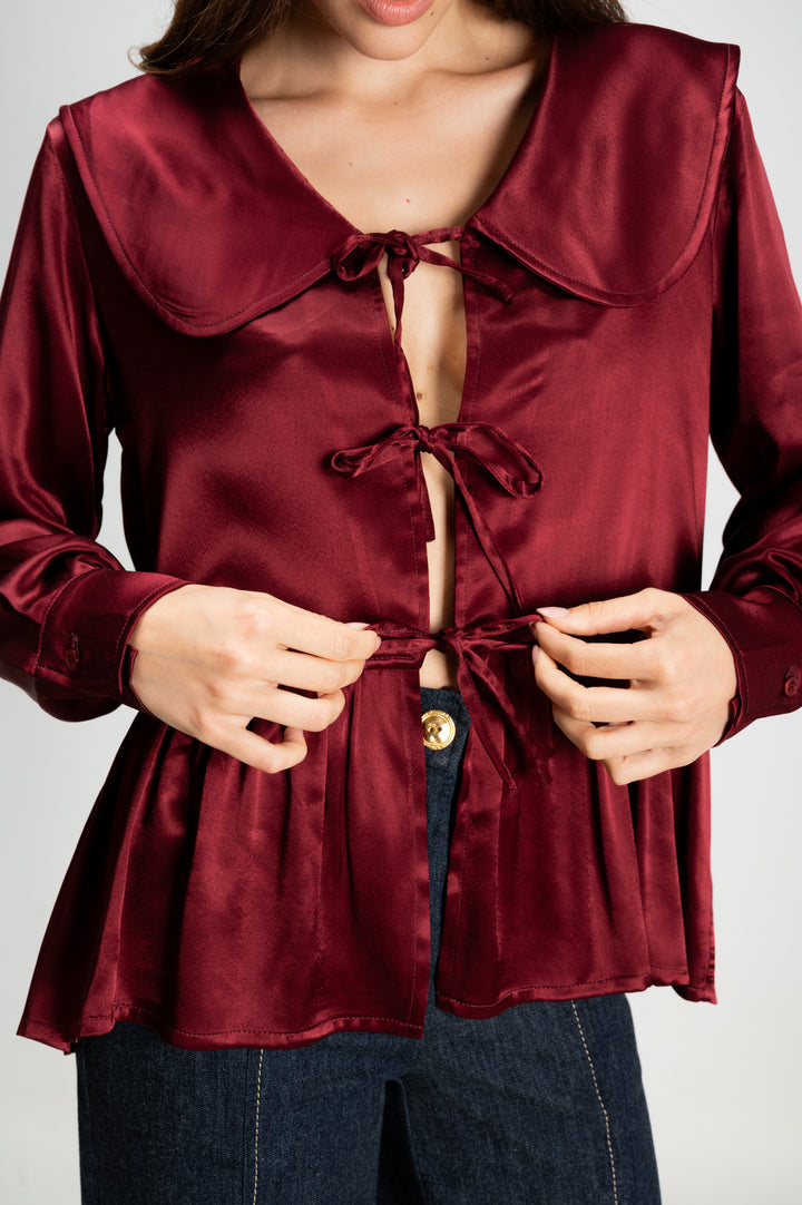 SATIN COLLAR SHIRT
