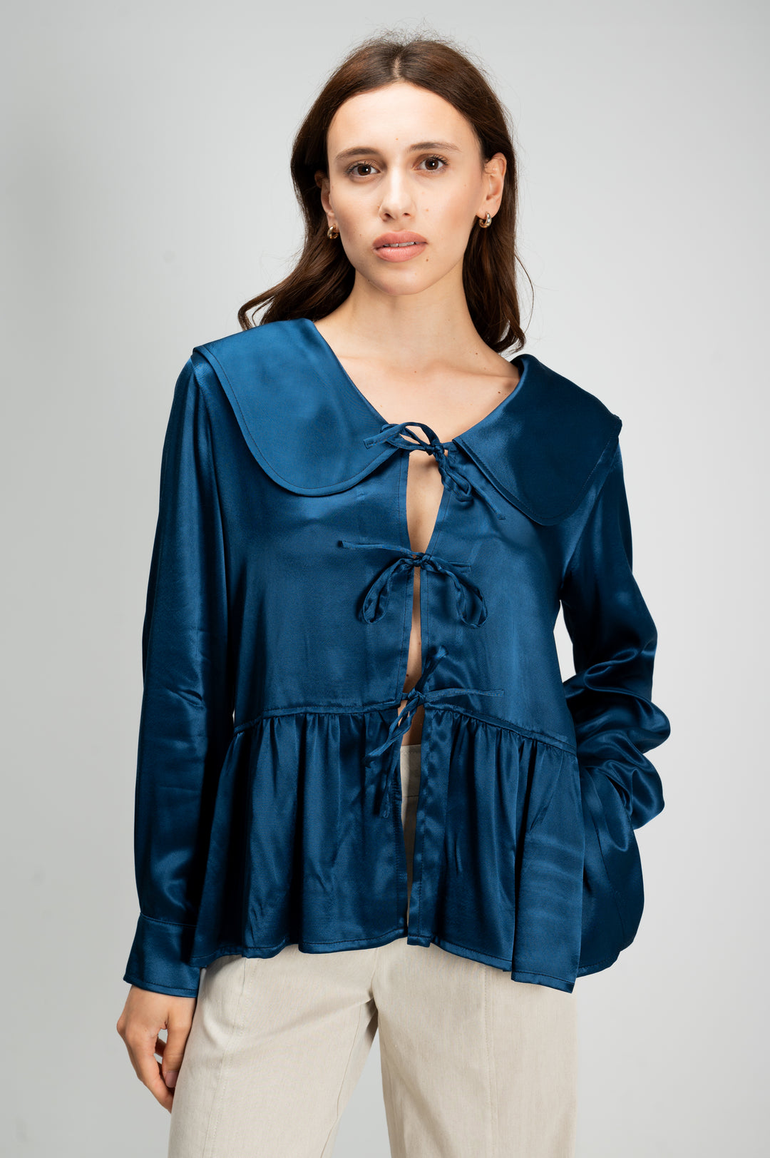SATIN COLLAR SHIRT