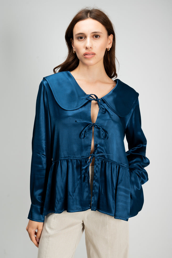 SATIN COLLAR SHIRT