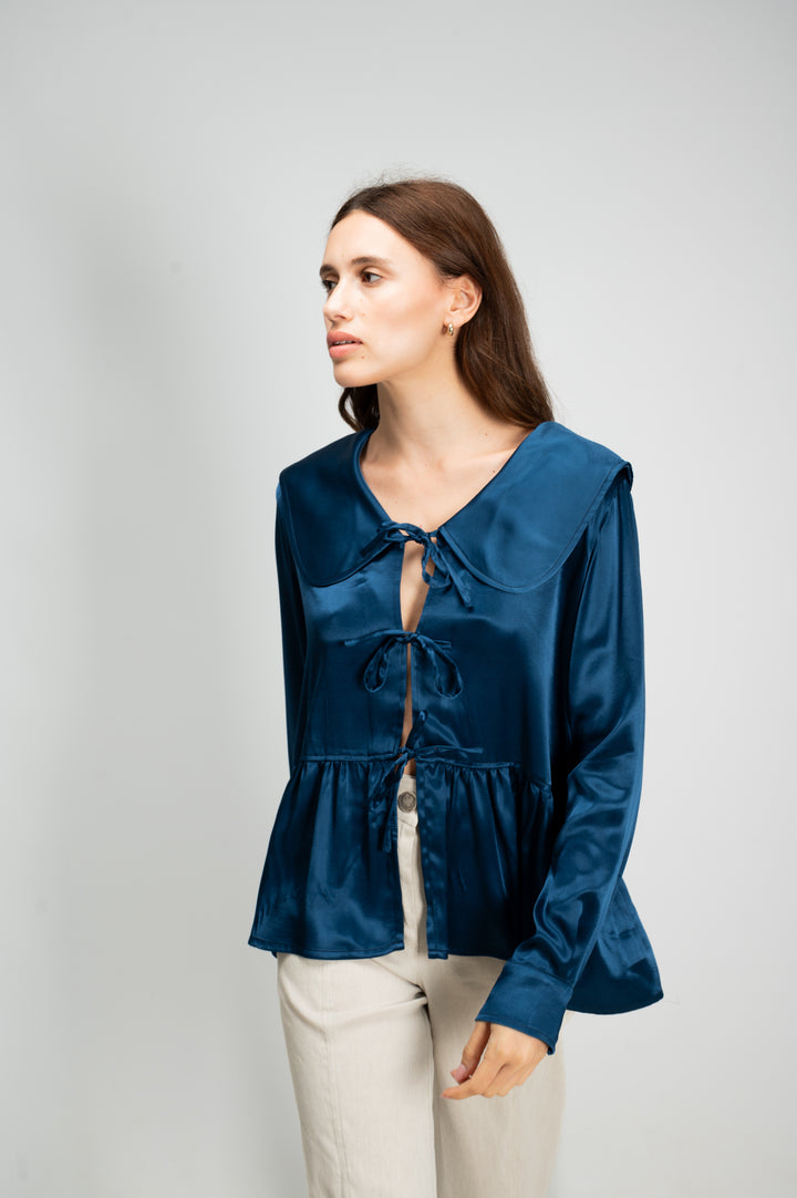 SATIN COLLAR SHIRT