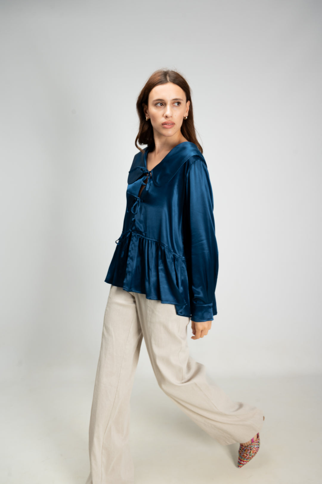 SATIN COLLAR SHIRT