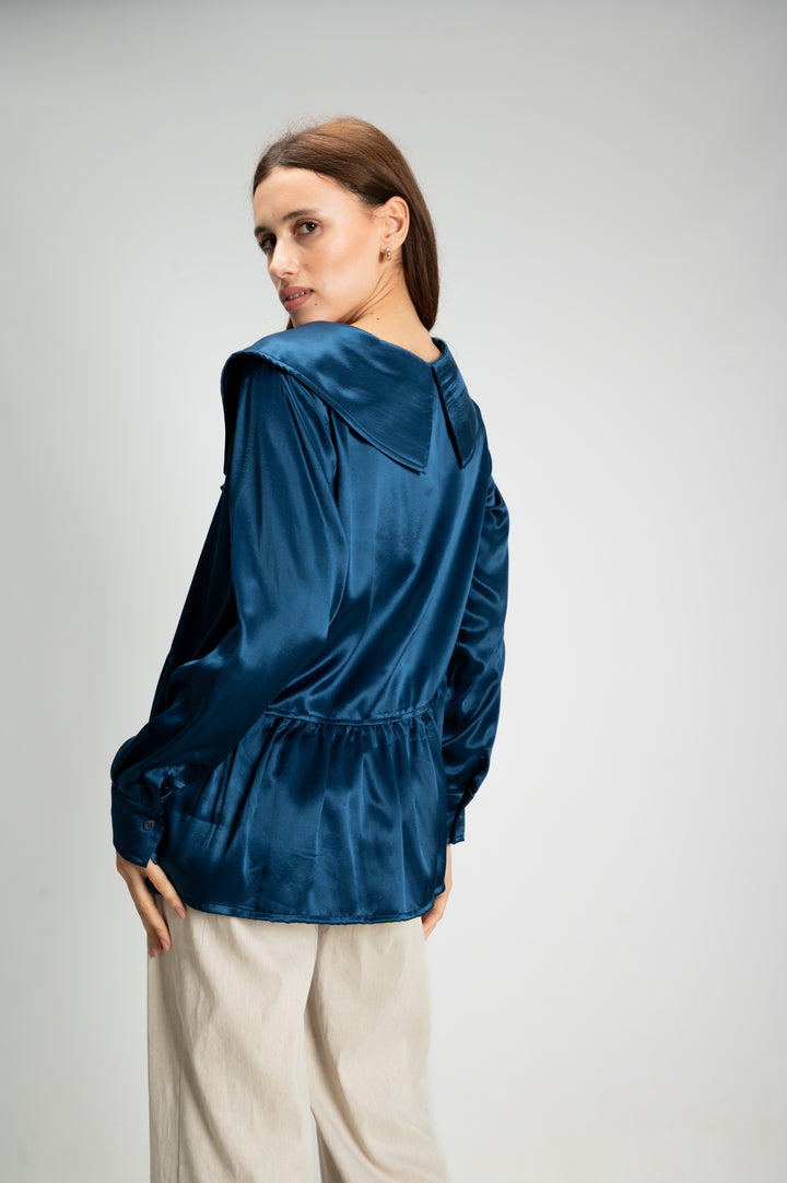 SATIN COLLAR SHIRT