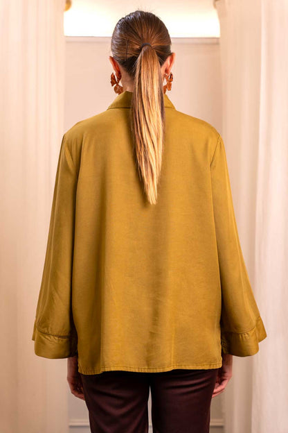 Camicia Manica Orientale Lyocell - Colletto Svasata Made in Italy