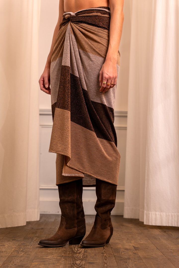Lurex wrap skirt