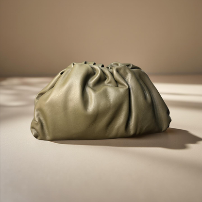 Borsa Raviolo Verde Oliva in Vera Pelle