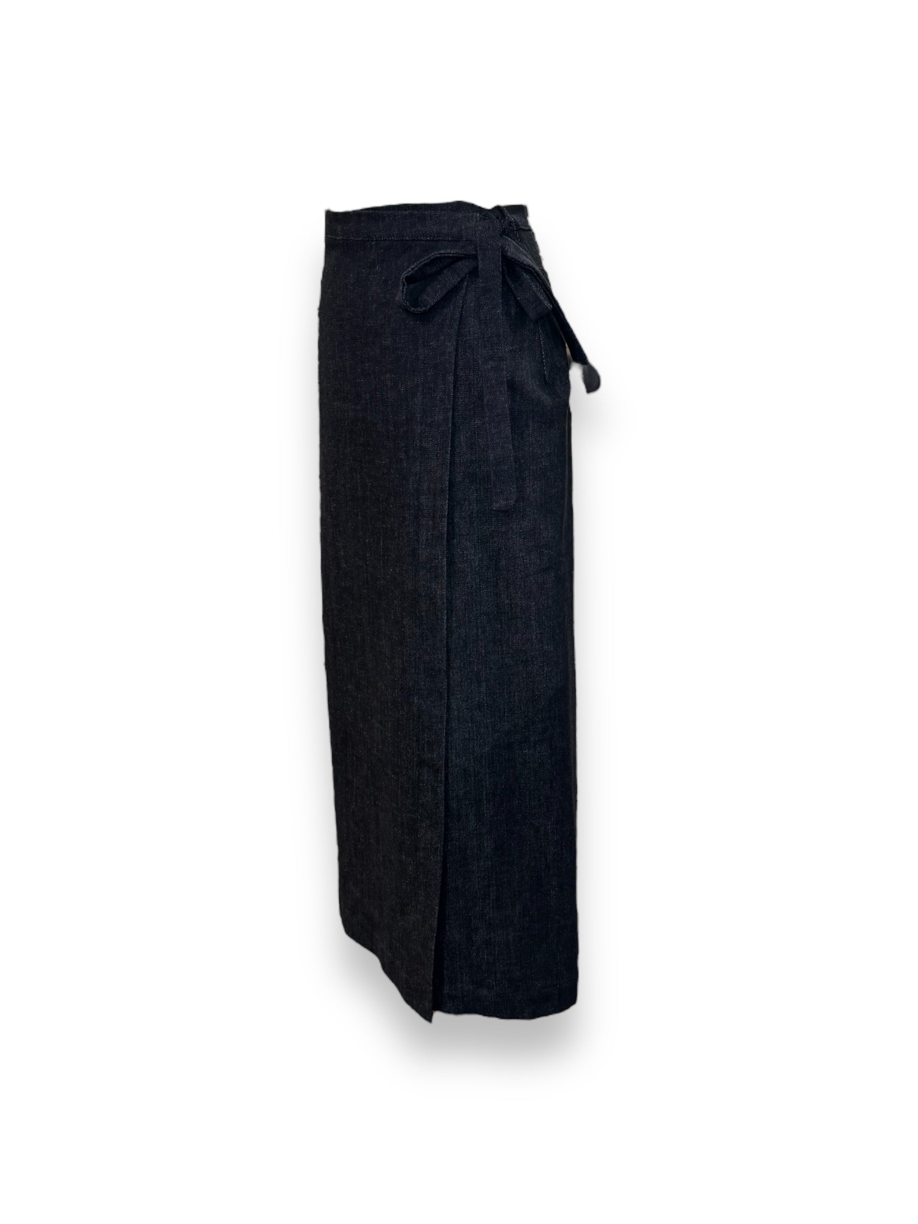 Gonna Longuette Di Jeans Grigia - tasche sul retro