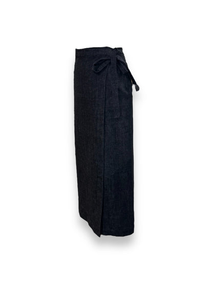 Gonna Longuette Di Jeans Grigia - tasche sul retro