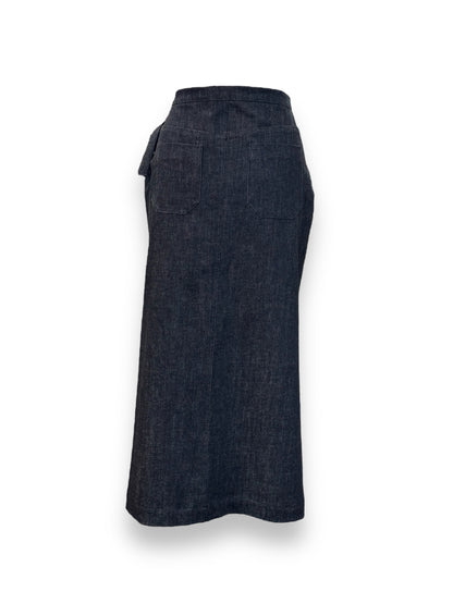 Gonna Longuette Di Jeans Grigia - tasche sul retro