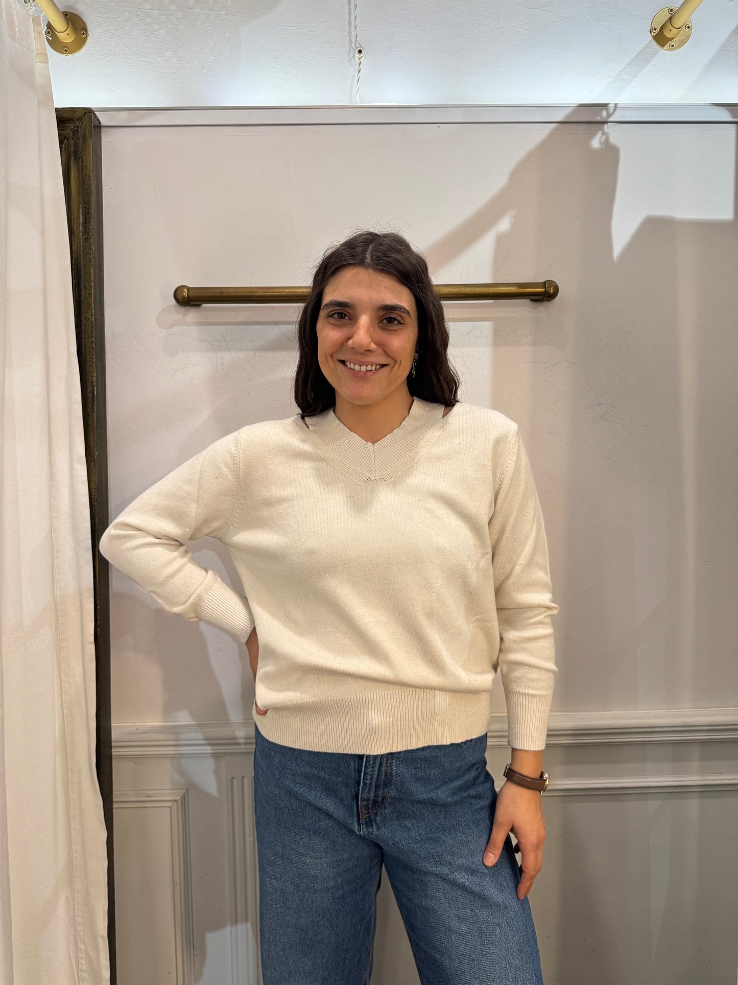 Maglia lurex in Viscosa femminile e calda