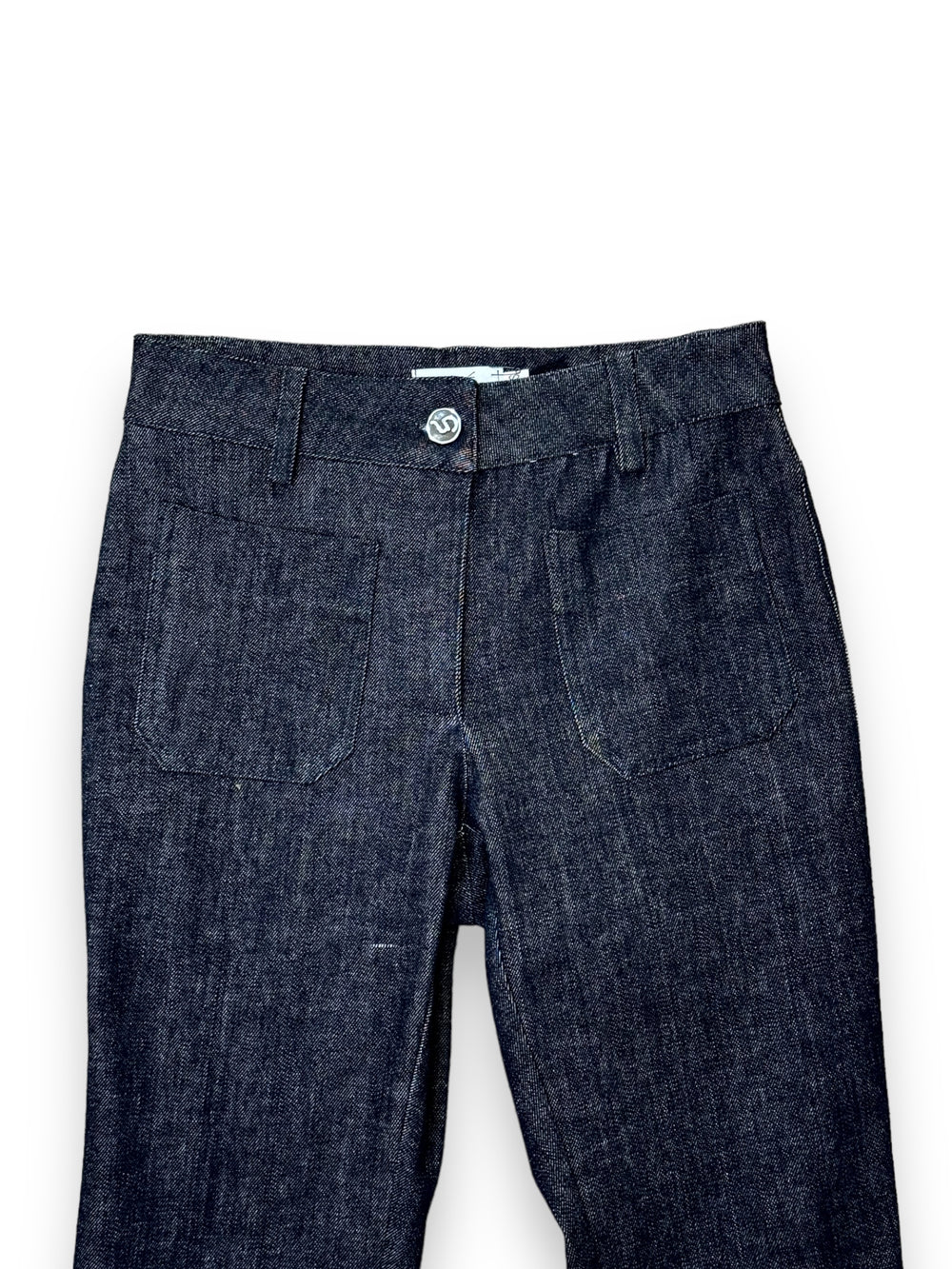 Jeans Grigio In Cotone Grigio - bottone ‘up and down’ un nostro messaggio simbolico per gli alti e bassi della vita tasche frontali