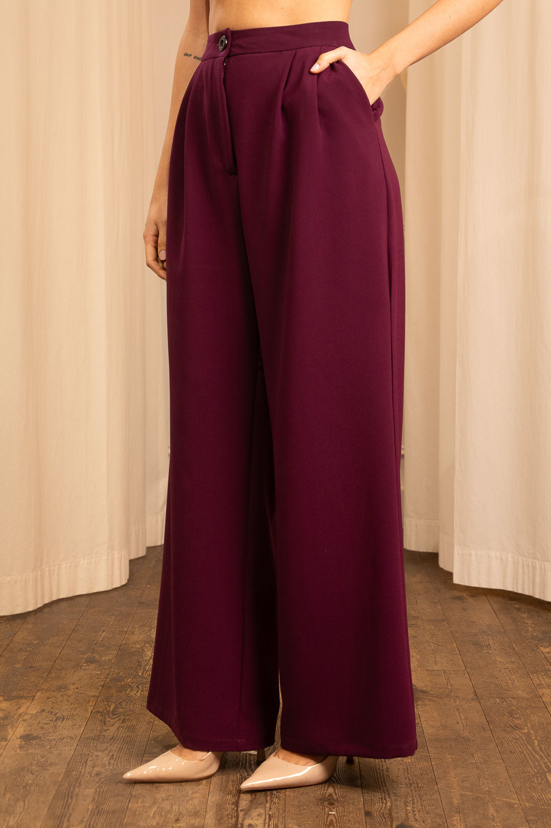 Pantalone Pince Sartoriale in Cadì Ciclamino