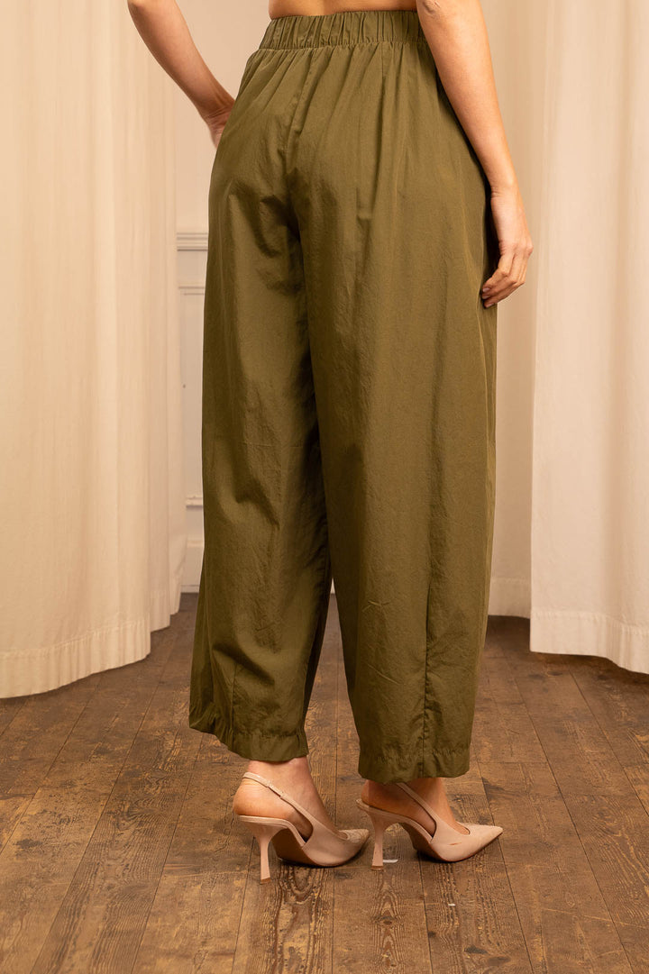 Pantalone Baggy in Cotone Verde