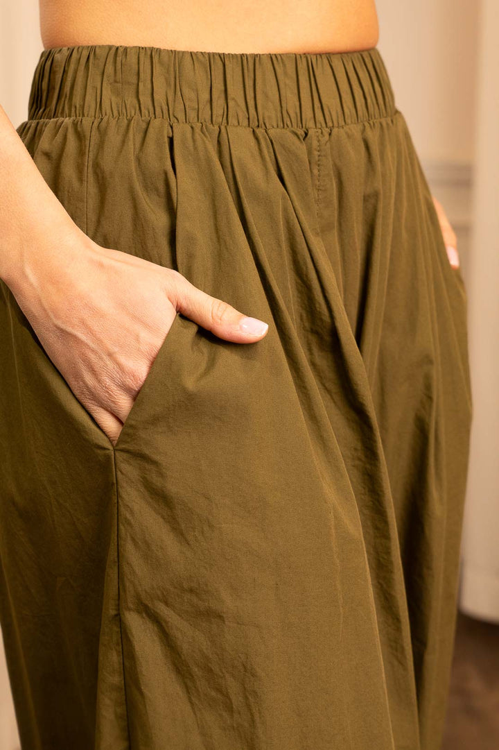 Pantalone Baggy in Cotone Verde