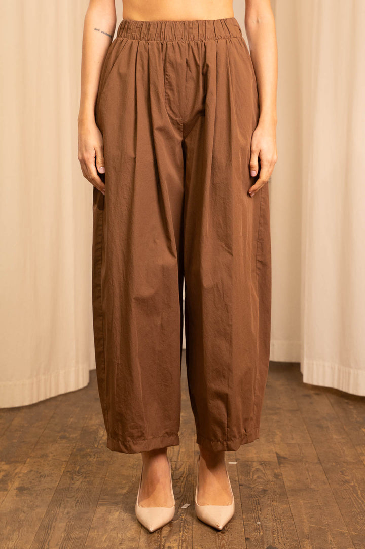 Pantalone Baggy in Cotone Caramello